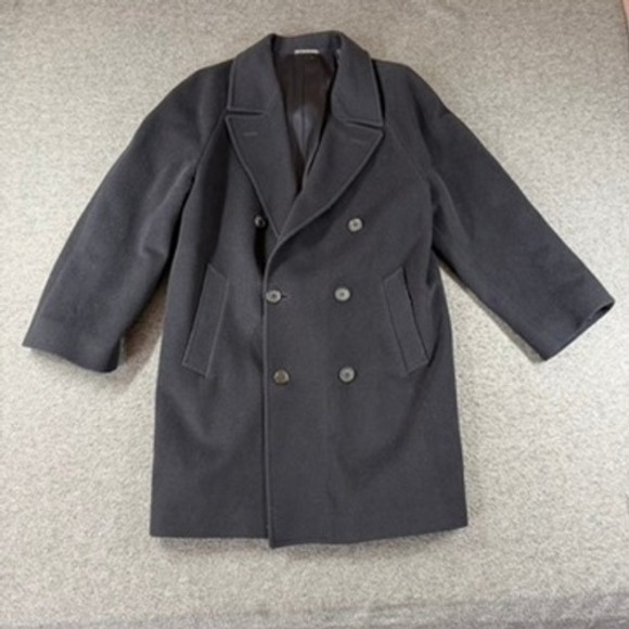 Polo University Club Ralph Lauren Mens Double Breasted Wool Overcoat Navy Blue L